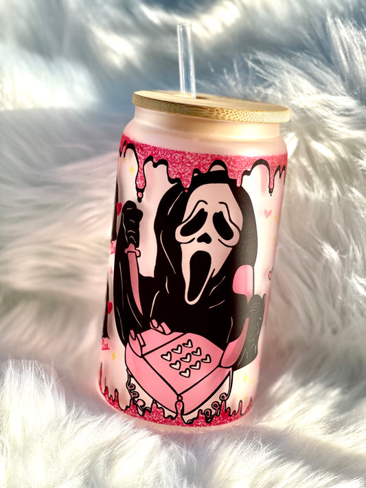 Pink Scream Glass Cup